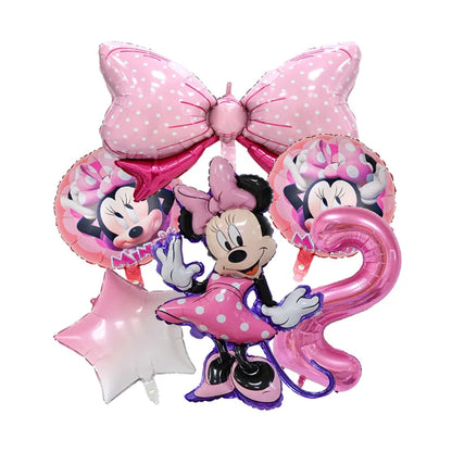 Minnie Mouse Birthday Party Decoration Girls Disposable Tableware Balloon Cups Plates Tablecloth Balloon Baby Shower Party Decor