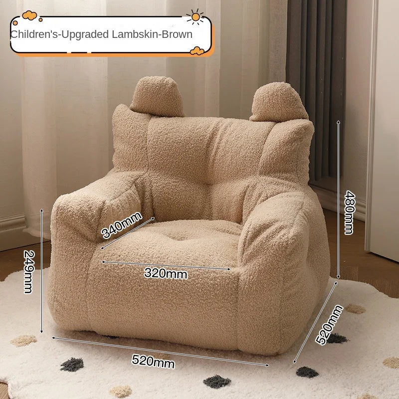 Single Sofa Chair Cartoon Seat Baby Sofa Children Sofa Cute Lazy Bean Bag Environmentally Friendly Thickened Portable Sofa Chair