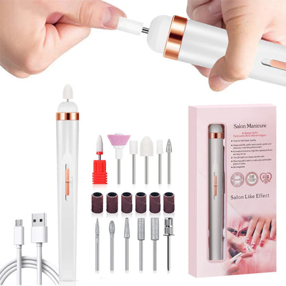 YIKOOLIN Portable Manicure Set with 4 Speeds Professional Manicure and Pedicure Tools Exfoliation and Polishing for Nail Salon