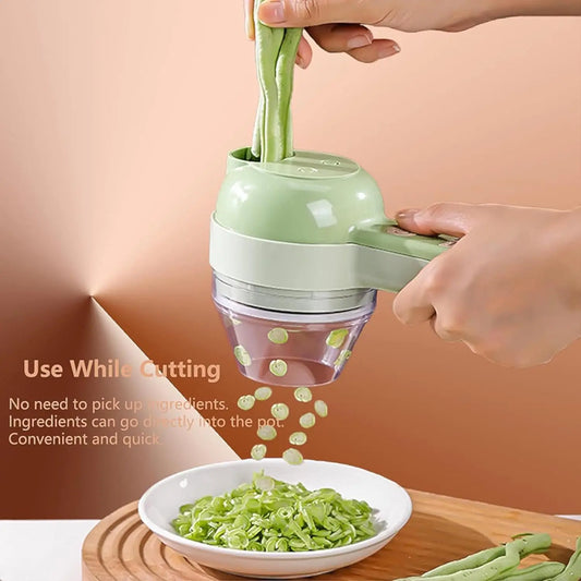 5 in 1 Electric Vegetable Cutter Set  Portable, Rechargeable, Wireless Food Processor & Chopper Machine for Pepper, Garlic& Meat