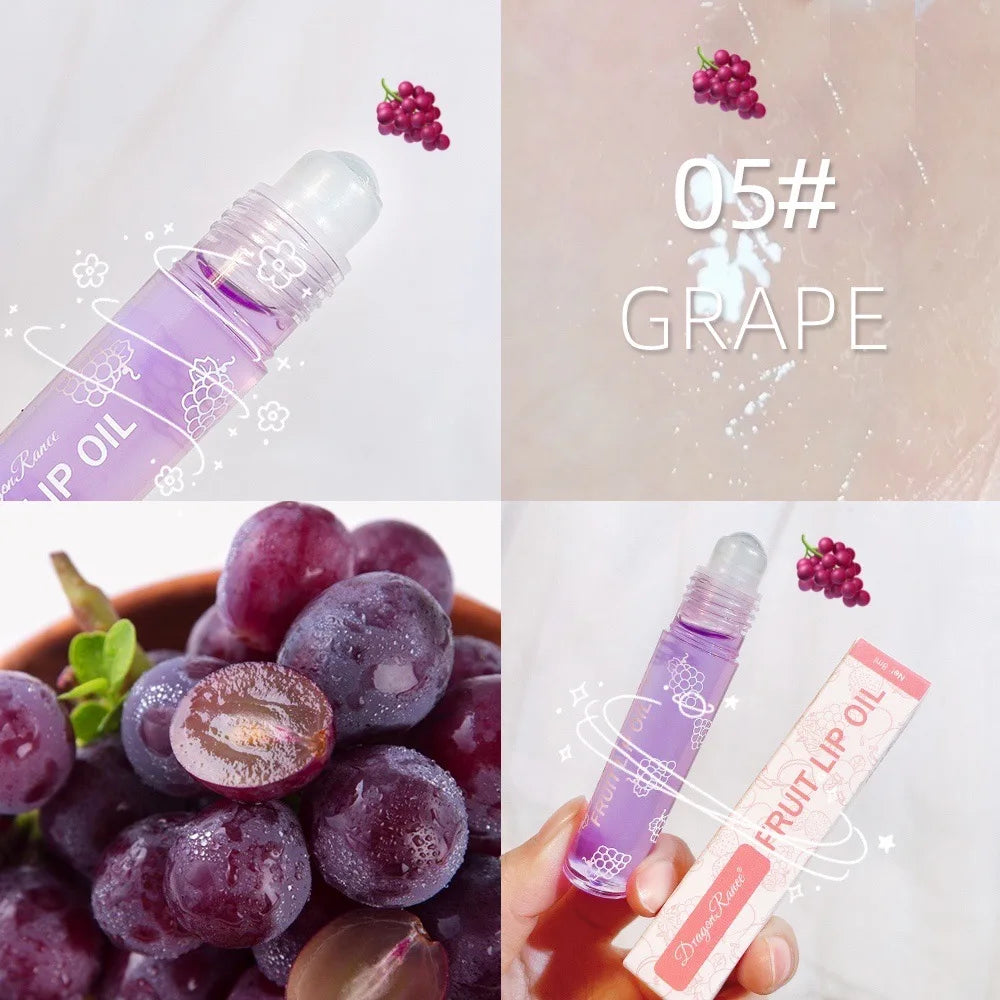 Roll-On Lip Oil, Moisturizing and Hydrating Lip Gloss, Nourishing Lip Balm Liquid for Smooth and Soft Lips, Long-Lasting Shine