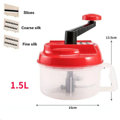 Mixer Food Processor Kitchen Manual Powerful Egg Blender Meat Grinder Vegetable Chopper Shredder Stainless Steel Blade Cutter