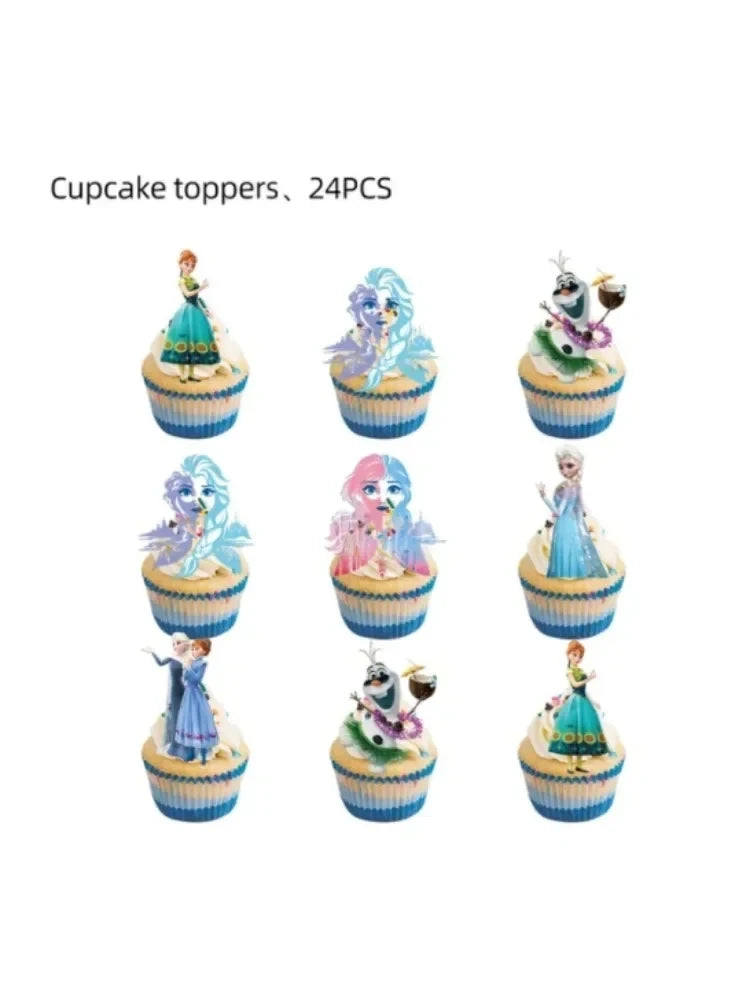 Disney Frozen Birthday Party Elsa Anna Disposable Tableware, Paper Cups, Napkins Decoration