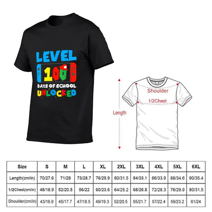 Level 100 Days Of School Unlocked Video Games Boys ghirl Gamer T-Shirt T-Shirt vintage clothes fruit of the loom mens t shirts