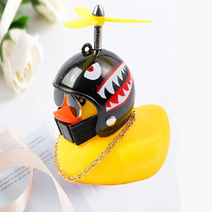 Car Broken Wind Helmet Small Yellow Duck Car Decoration Accessories Wind-breaking Wave-breaking Duck Cycling Decor Goods Gift