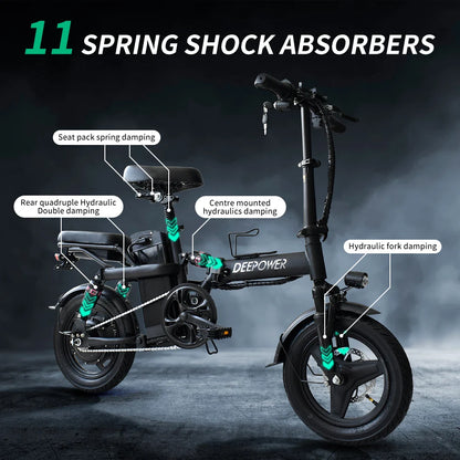 400W Ebike 35km/h 48V 30AH Removable Battery Electric Bike Multi-Shock Absorption City Commuter Foldable Adult Electric Bicycle