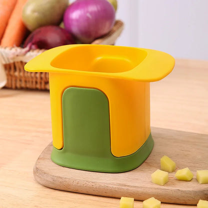 2-in-1 Vegetable Chopper Dicing Slitting Tool Hand Pressure Potato Carrot Onion Dicer Slicer Chopper Chips Cutting Box Gadgets