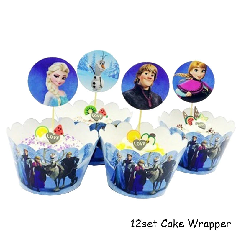 Frozen Anna Elsa Princess Birthday Party Decorations Kids Disposable Tableware Plates Cups Napkins Balloons Baby Shower Supplies