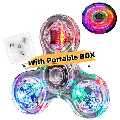 LED light Fidget Spinner Luminous Finger Stress Relief Toys Hand Top Spinners Glow in Dark Light Birthday Christmas Gift