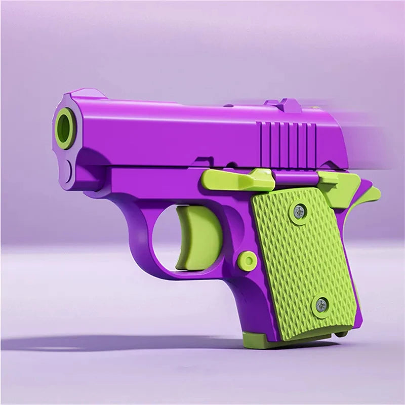 UNGH 3D Gravity Gun Straight Jump Mini Pistol Model Anti-stress Fidget Toys Children Push Card Stress Relief Toy for Kids Adult