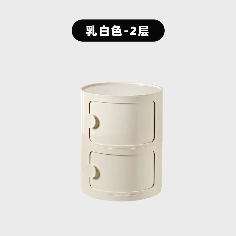 Nordic Ins Net Red Bedside Table Modern Minimalist White Round Creative Small Cabinet Mini Simple Plastic Side Cabinet 협탁