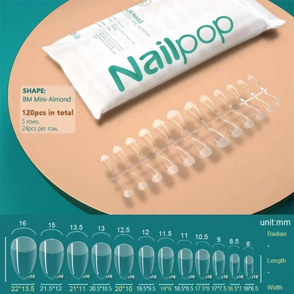 NAILPOP 120pcs Fake Nails Full Cover Press on Nails Coffin Soft Gel American Pose Capsule False Nail Tips for Extension System