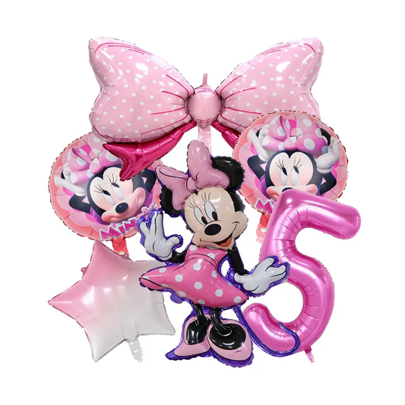 Minnie Mouse Birthday Party Decoration Girls Disposable Tableware Balloon Cups Plates Tablecloth Balloon Baby Shower Party Decor