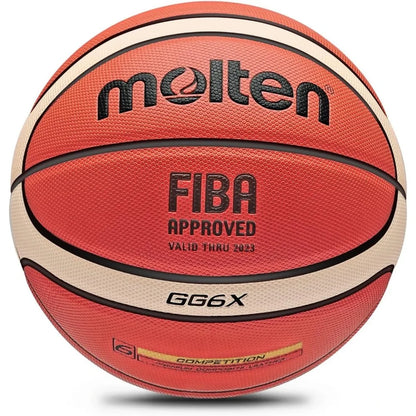 Molten GG6X PU Basketball Standard Ball, Training Ball, Official Certification, Competition, Men and Women's matches, SIZE 6