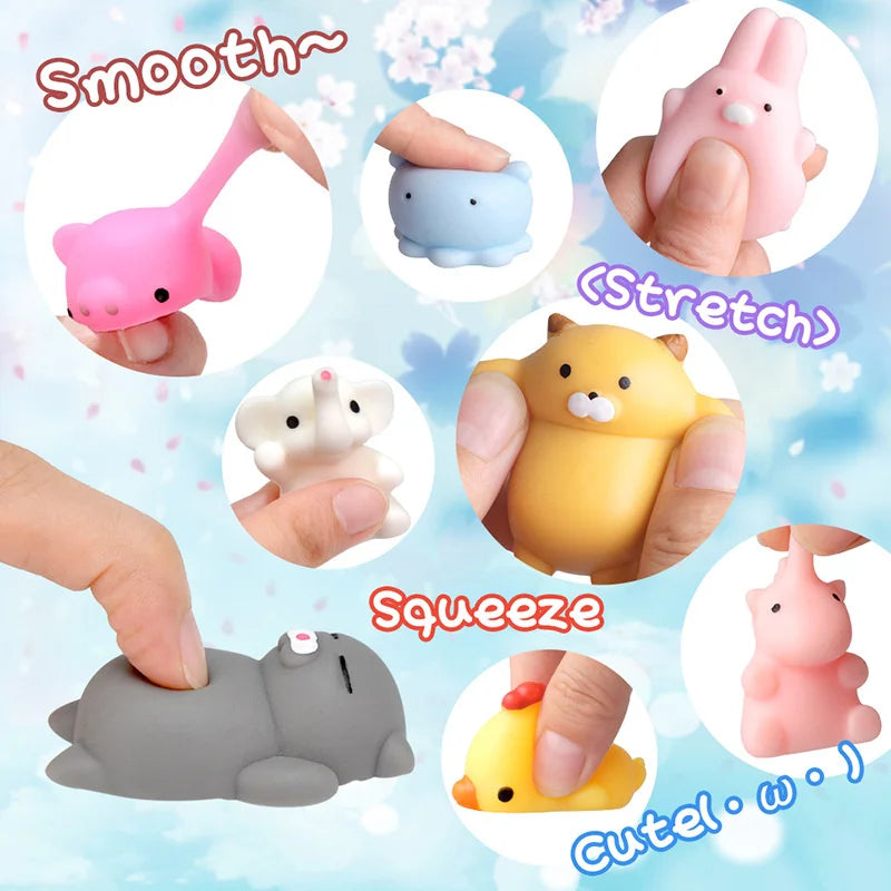 50-5PCS Kawaii Squishies Mochi Anima Squishy Toys For Kids Antistress Ball Squeeze Party Favors Stress Relief Toys For Birthday