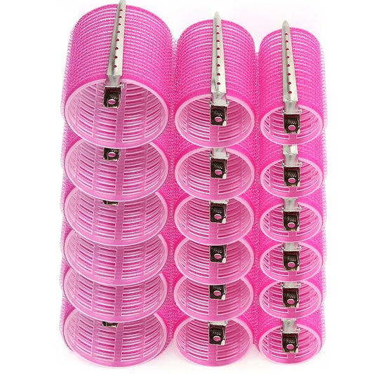 28pcs/Set Hair Roller Sets 18pcs Plastic Self Grip Hair Curlers 3 Sizes Hair Rollers 10pcs Metal Clips DIY Hairdressing Tools