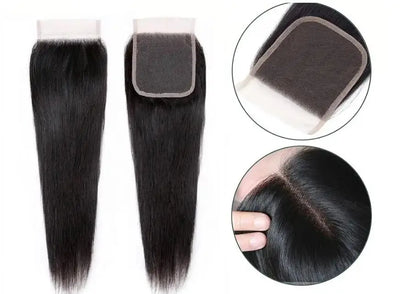 Straight Hair 13x4 HD Transparent Lace Frontal Pre plucked 100% Human Hair Natural Hair Line 4x4 Lace Closure With Baby Hair