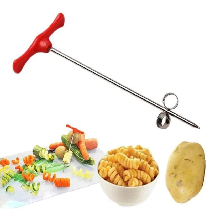 Potato Spiral Cutter Manual Roller French Fry Cutter Making Twist Shredder Grater Kitchen Gadget Cooking Tools Vegetable Slicer