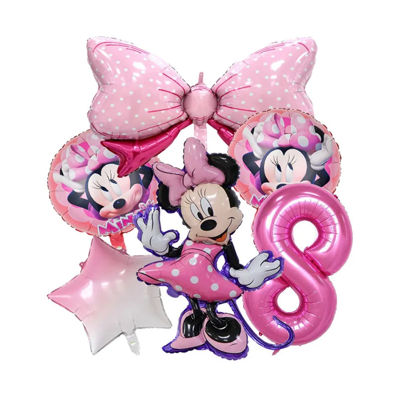 Minnie Mouse Birthday Party Decoration Girls Disposable Tableware Balloon Cups Plates Tablecloth Balloon Baby Shower Party Decor