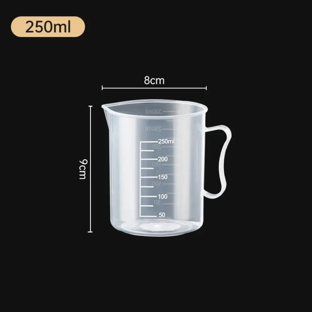 1PC Clear Graduated Measuring Cup Scale Plastic Transparent Mixing Cup Large Capacity With Lid Laboratory Beaker Kitchen Baking