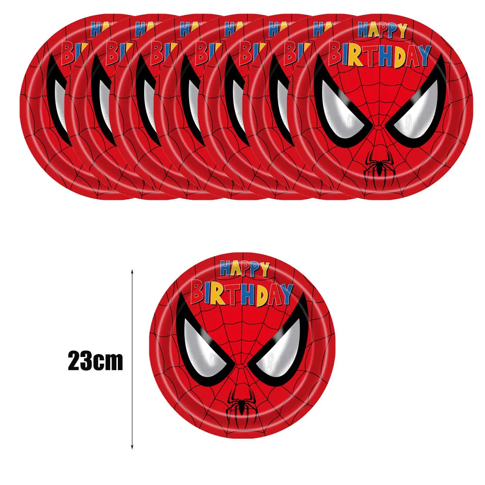 New Disney Spiderman Birthday Party Decor Plates Napkins Paper Cups Spiderman Tablecloth Banner Superhero Birthday Party Supplie