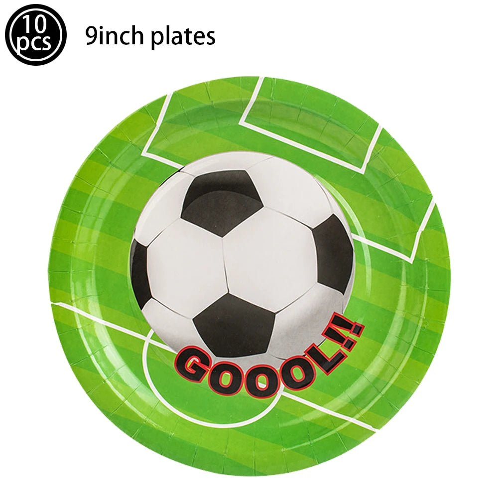 Soccer Theme Disposable Tableware Soccer Party Paper Plate Napkin Straws Cup Football Themed Birthday Party Decoration Supplies