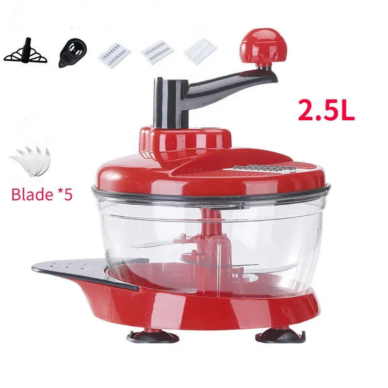 Mixer Food Processor Kitchen Manual Powerful Egg Blender Meat Grinder Vegetable Chopper Shredder Stainless Steel Blade Cutter