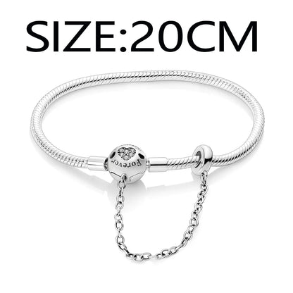 Silver Plated Me Slender Link Bracelet Fit Original PAN Me Charm Beads Diy Jewelry Gift