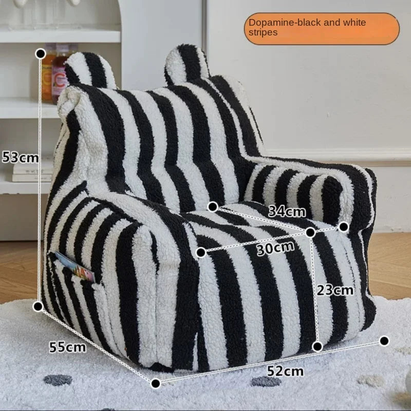 Single Sofa Chair Cartoon Seat Baby Sofa Children Sofa Cute Lazy Bean Bag Environmentally Friendly Thickened Portable Sofa Chair