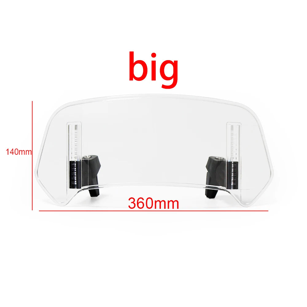 Universal Motorcycle Windshield Extension Adjustable Spoiler Clamp-On Windscreen Deflector For BMW KAWASAKI YAMAHA HONDA SUZUKI