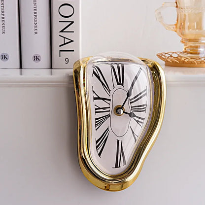 Surrealistic Melting Clock Silent Melting Wall Clock Salvadoran Dali Style Decorative Home Watch Office Shelf Table Gift