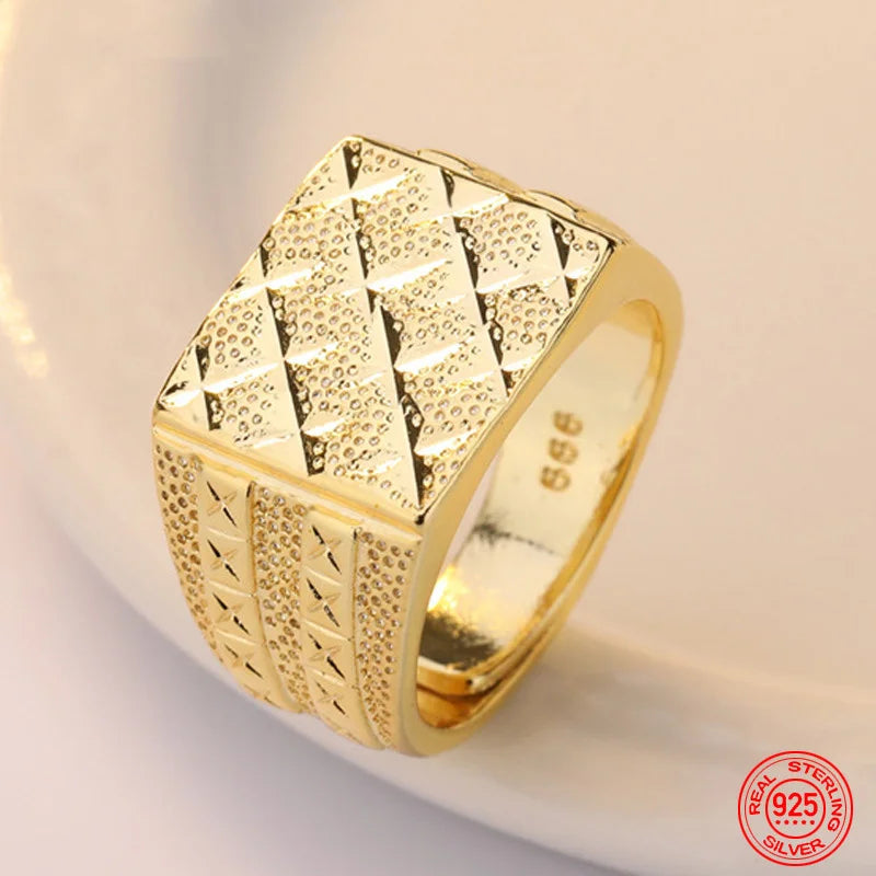 24 k gold ring can be adjusted for women, men's engagement party wedding jewelry gifts