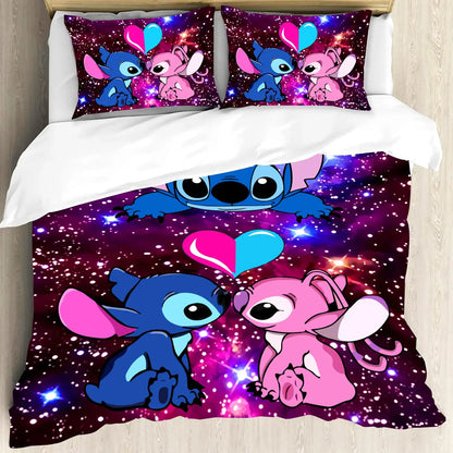 Anime Stitch Duvet Cover Comforter Cover Set Cute Bedding Set Gifts for Kids Boys Girls Home Decoration Queen King Full Size