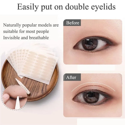 240Pcs Double Fold Eyelid Tape Sticker Lace Nature Clear Beige Stripe Self-adhesive Natural Eye Makeup Make Up With Tool New