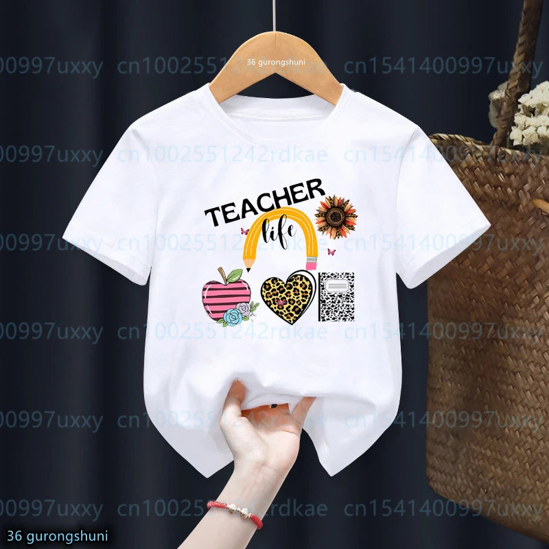 New boys t-shirt 100 Day Of School Graphic Printed Children'S School Clothes girls Tshirts Fashion Boys Girls Unisex Clothes