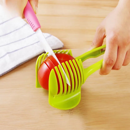 Lemon Slicer Small Multifunctional Hand Clip Tomato Slicer Stainless Steel Fruit Slicing Tool Manual Slicer Kitchen Supplies