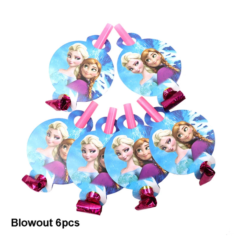 Frozen Anna Elsa Princess Birthday Party Decorations Kids Disposable Tableware Plates Cups Napkins Balloons Baby Shower Supplies