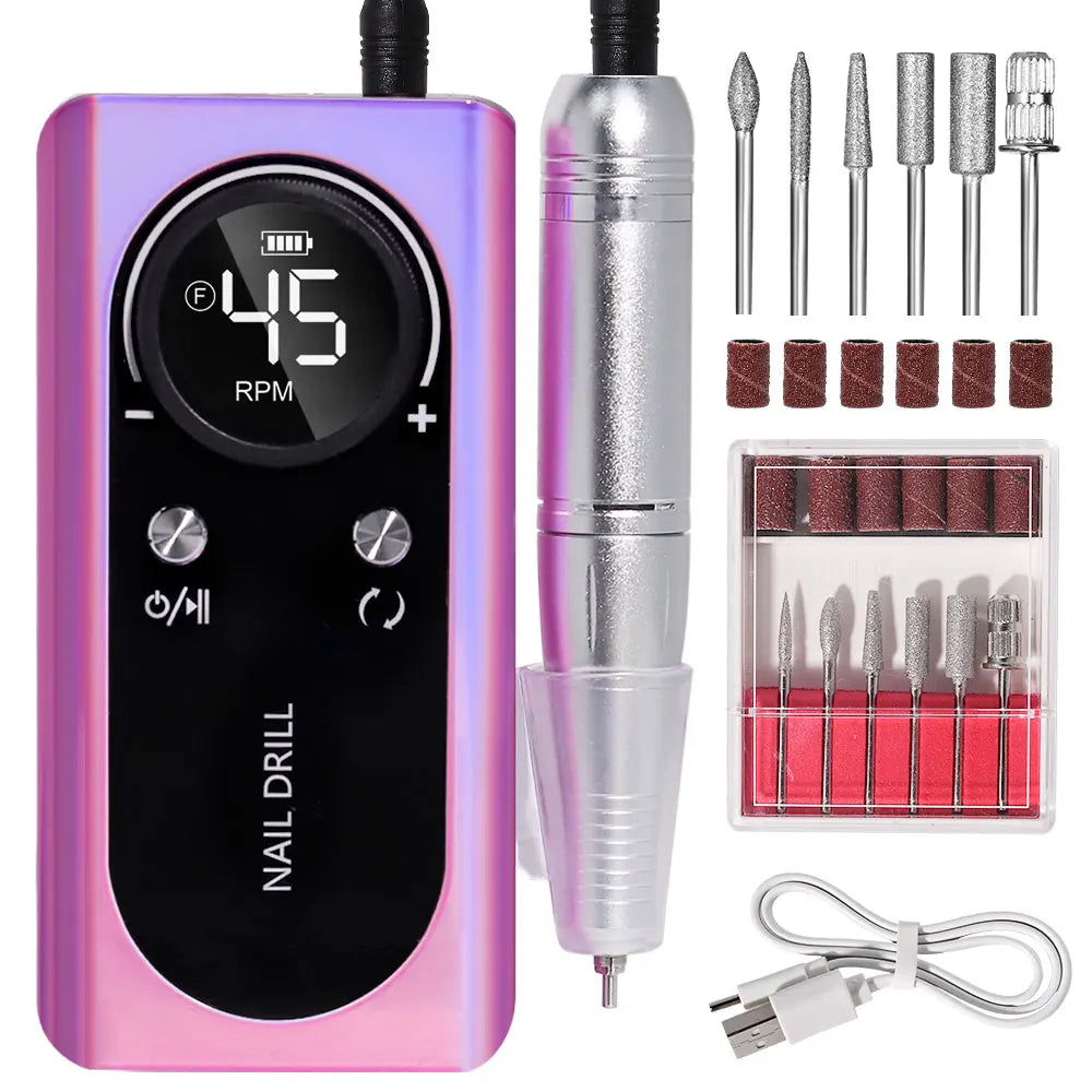 Portable Electric Nail Drill Rig Display Nail Grinder, Professional Nail Polish Grinder Nail Accessories Set