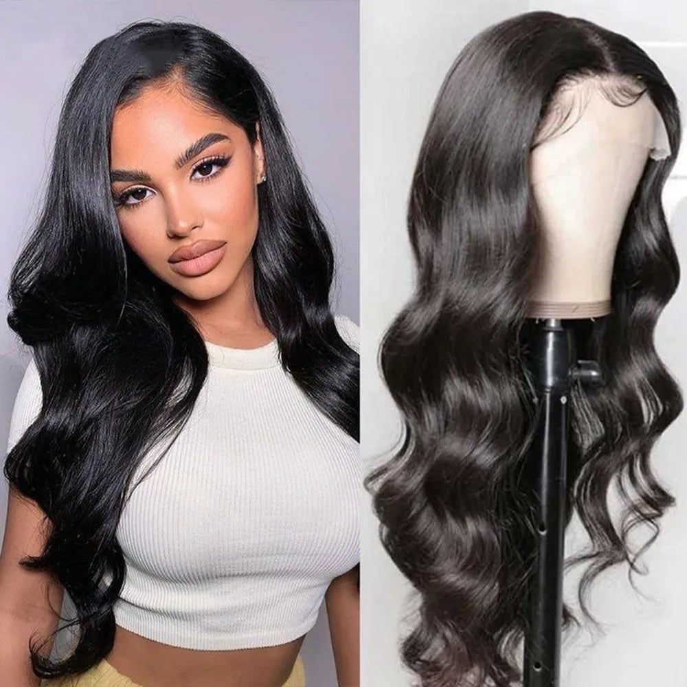 Body Wave Lace Front Wig Highlight Ash Blonde Lace Frontal Synthetic Wigs Pre Plucked Long Wavy Synthetic Lace Wig for Women