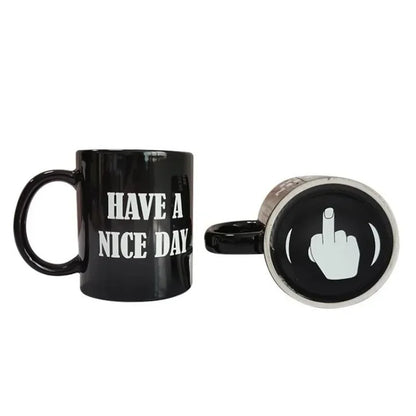 Vertical Middle Finger Cup Creative Mug Anime Films and Television Products Funny Ceramic Coffee Breakfast Cup Christmas Gift