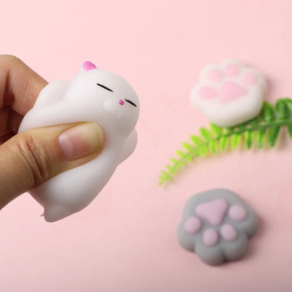 Cute Squishy Mochi Animal Stress Relief Toys Soft TPR Squeeze Pinch Funny Toys Kawaii Cat Paws Abreact Toys for Kids Adult