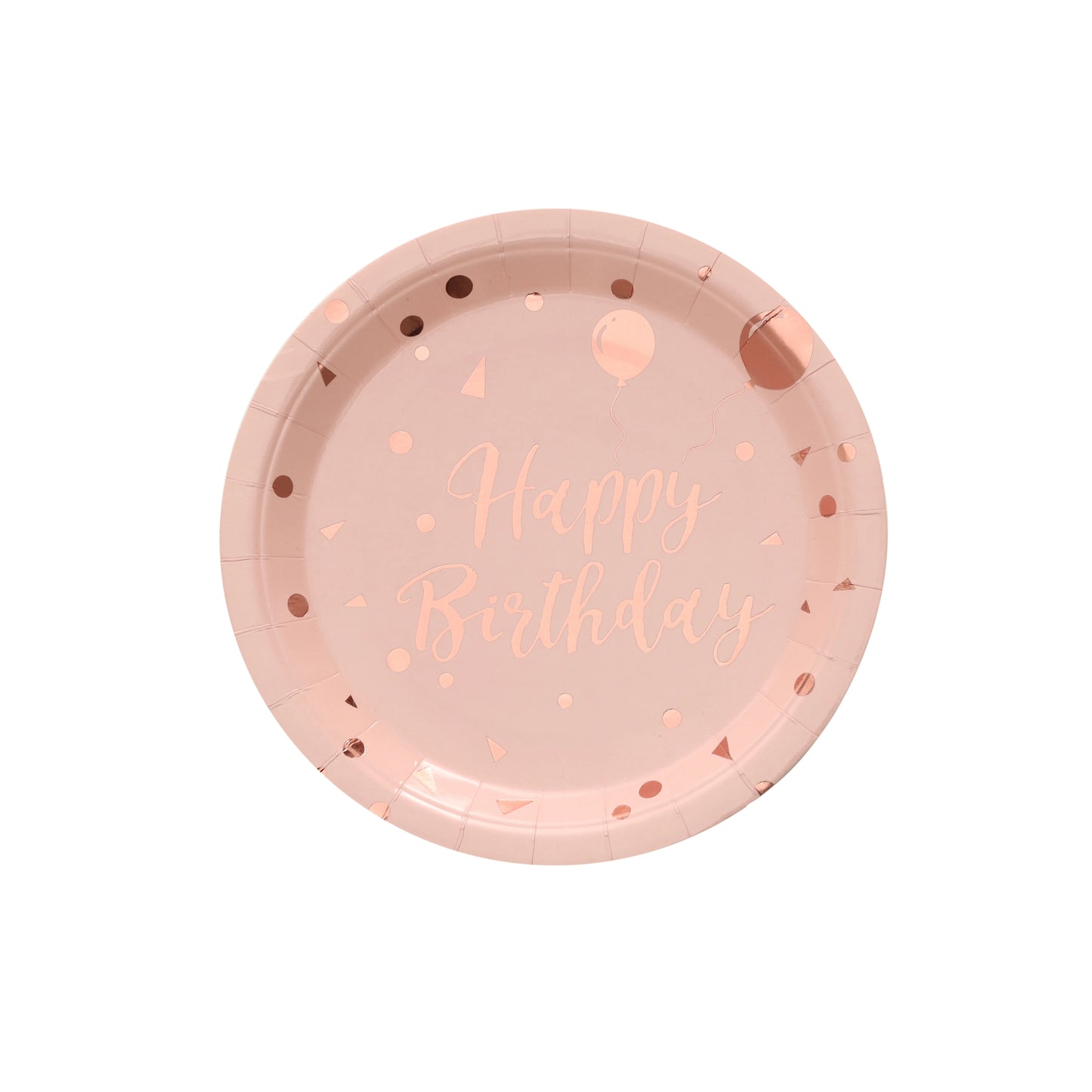 Happy Birthday Decorations Rose Gold dot Disposable Tableware Paper Plates Cup baby shower Girl Kids Adult Birthday Party Decor