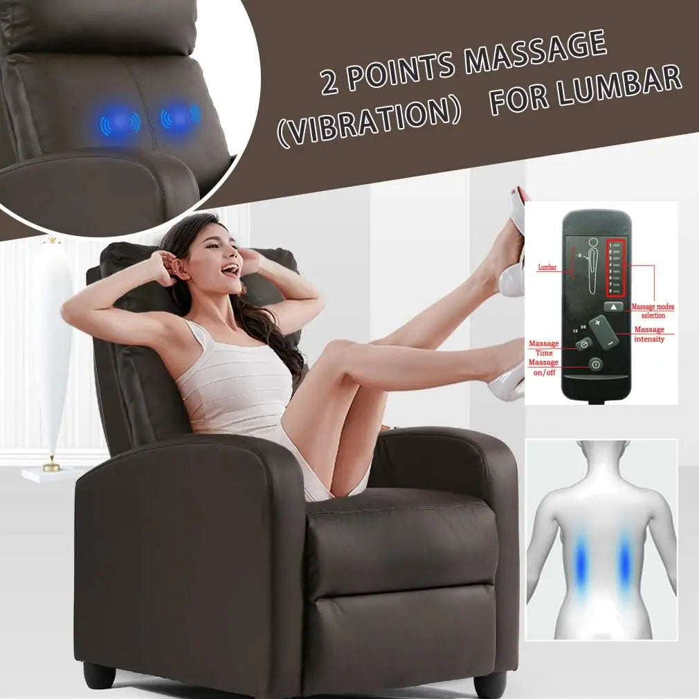 Recliner Chair for Living Room Massage Recliner Sofa Single Sofa Home Theater Seating Reading Chair Winback Modern Reclining Cha