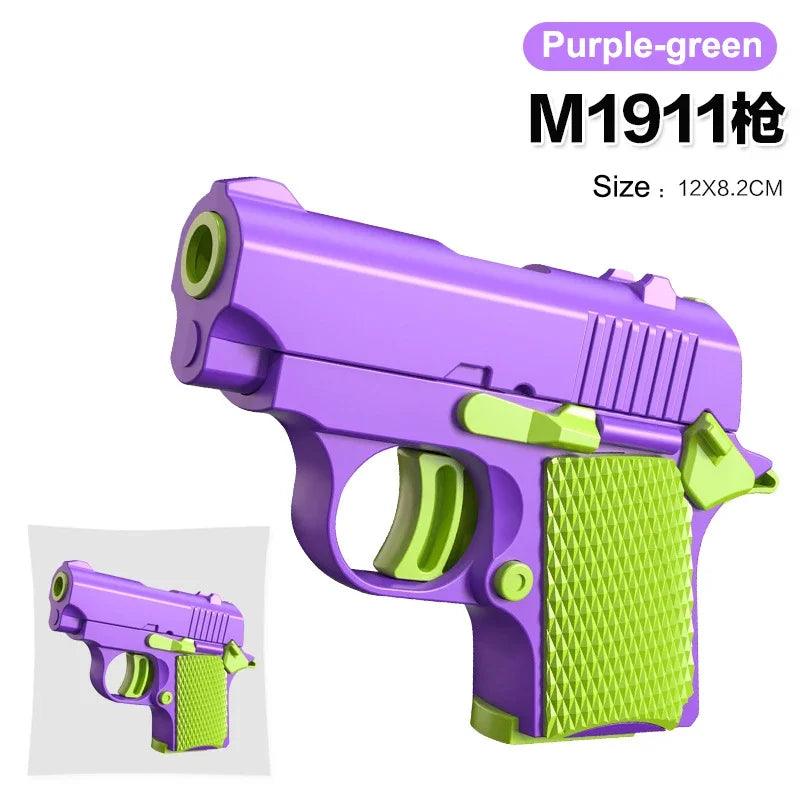 3D Printed Gun Pistol Fidgets Toys 3D Gravity Knife Stress Relief Sensory Toys for Kids Adults Decompression Toy Christmas Gift