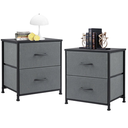 JHK Living Room Cabinet Layers Set of 2 Fabric Drawers Beside Nightstand Table Closet Chest Clothes Display Cabinet Of Furniture