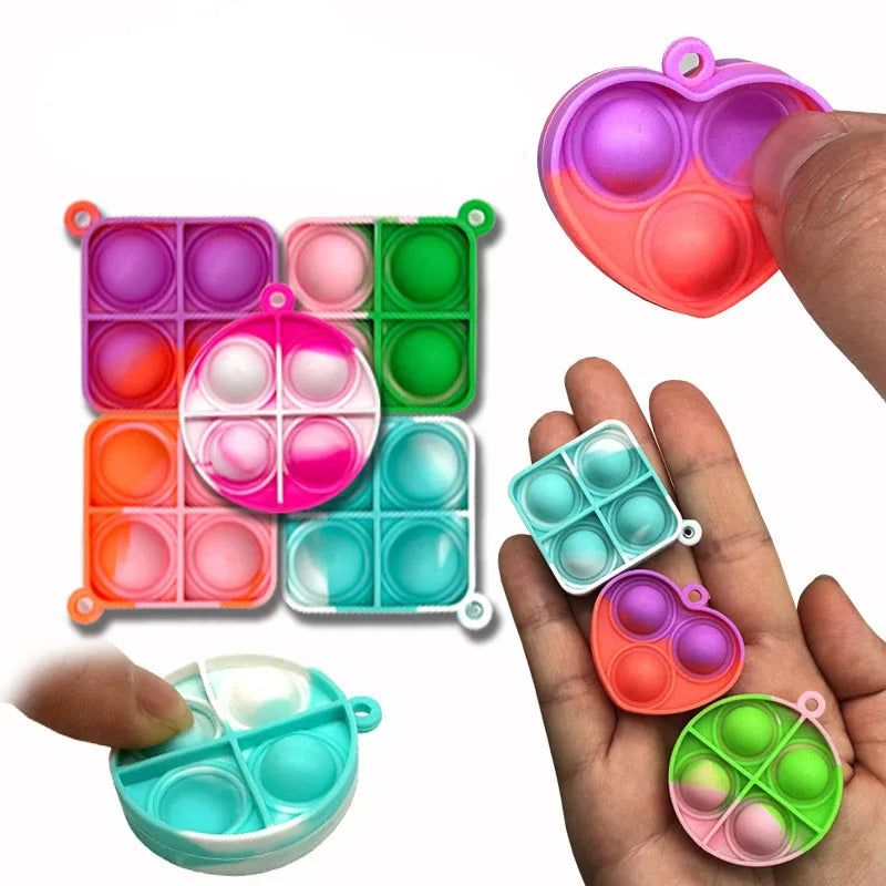 30PCS Pop Fidget Toys Mini Pop Keychains Toddler Toys Fidgets Pack Sensory Toys Bulk Packs Reduce Pressure Party Favors Gifts