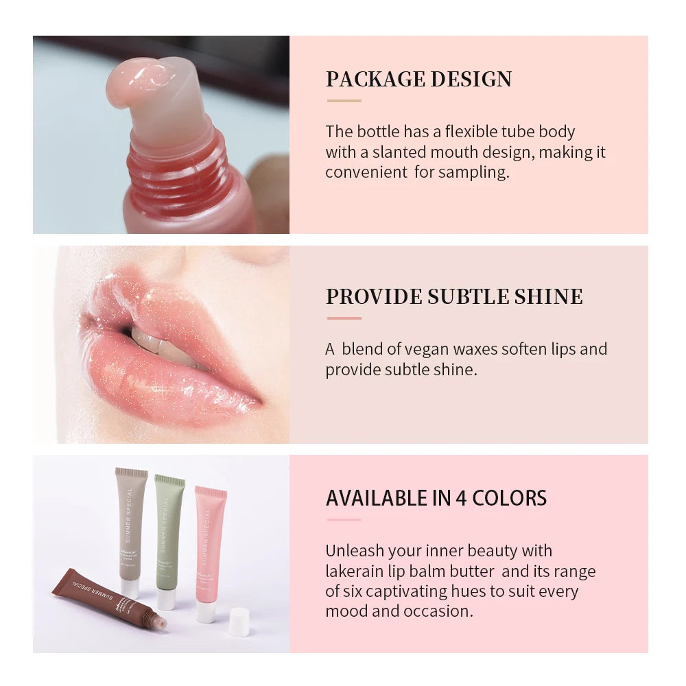 Summer Lip Balm Moisturizing Mirror Lip Gloss Lip Vanilla Mint Iced Coffee Cake Smell Lipstick Transparent Lip Oil  Makeup