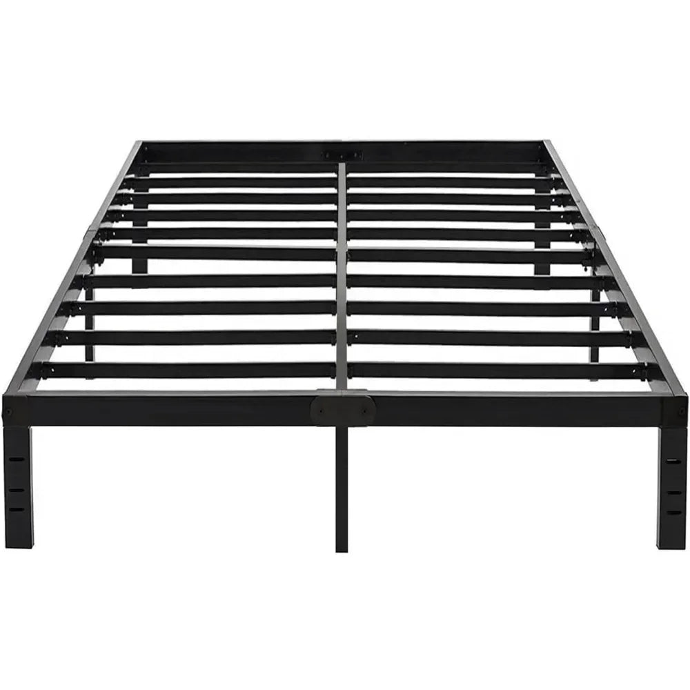 Bed Frame 14 Inch High Max 1000 Pound Heavy Duty Sturdy Metal Steel Queen Size Platform No Box Spring Needed Black