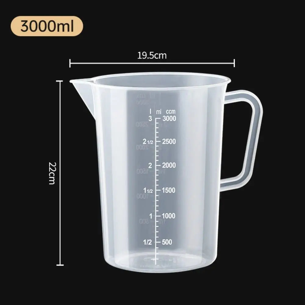 1PC Clear Graduated Measuring Cup Scale Plastic Transparent Mixing Cup Large Capacity With Lid Laboratory Beaker Kitchen Baking