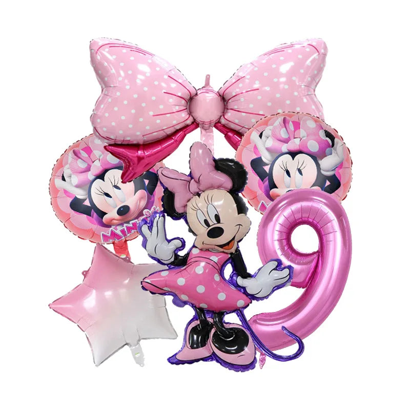 Minnie Mouse Birthday Party Decoration Girls Disposable Tableware Balloon Cups Plates Tablecloth Balloon Baby Shower Party Decor